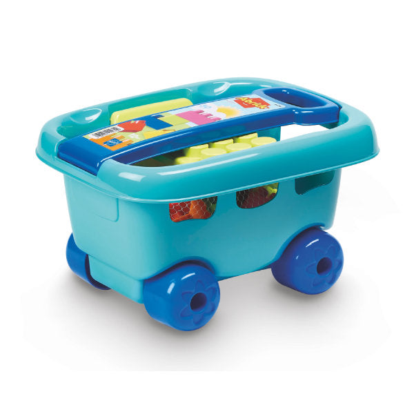 Jeu de Brique Enfant Chariot Garni-30pcs-Bleu