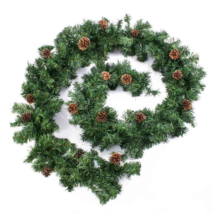 GUIRLANDE EN SAPIN+POMME DE PIN – 180CM -MAJESTIC