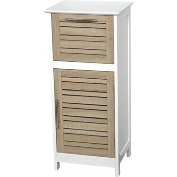 Meuble de sdb en mdf 1 porte/1 tiroir-83×36,5x30cm-blanc-naturel
