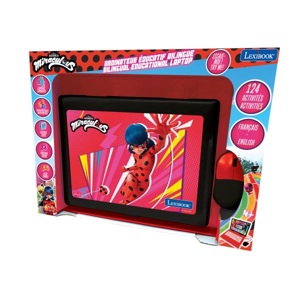 Lexibook Ordinateur Educatif-124-Activites Bilingue Miraculous+4ans