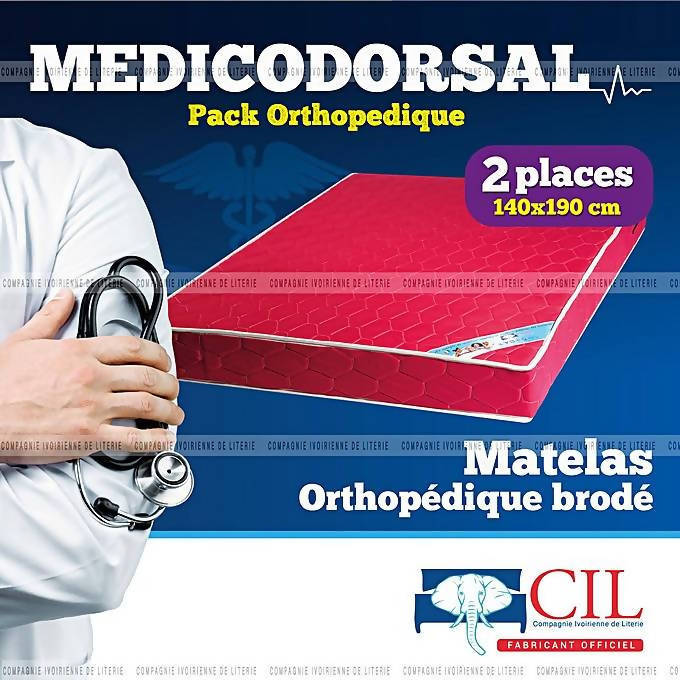 Matelas brodé CIL MEDICODORSAL® Brodé EXTRA PH8 - 2 Places