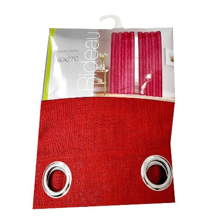 RIDEAU PRET A POSER -140X270CM – VOILAGE ROUGE – 36289-1910-4