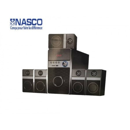 NASCO HOME CINÉMA DVD 5.1 - USB/AUX - FM RADIO - 5BAFFES - TELECOMANDE - NAS-MM605-BT