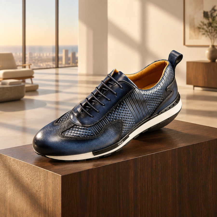 Importé - Chaussures Casual Homme en Cuir de Vachette Bout Rond Semelle Amortissante