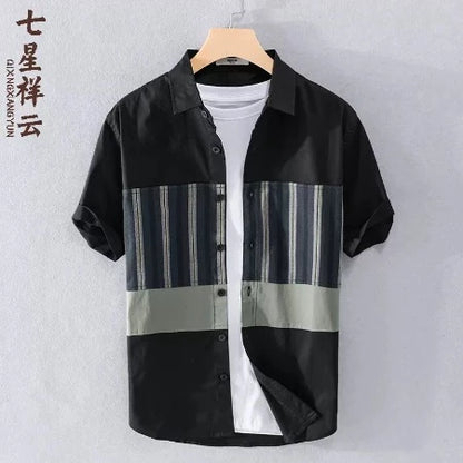 Importé - Chemise Homme Tendance À Manches Courtes 100% Coton
