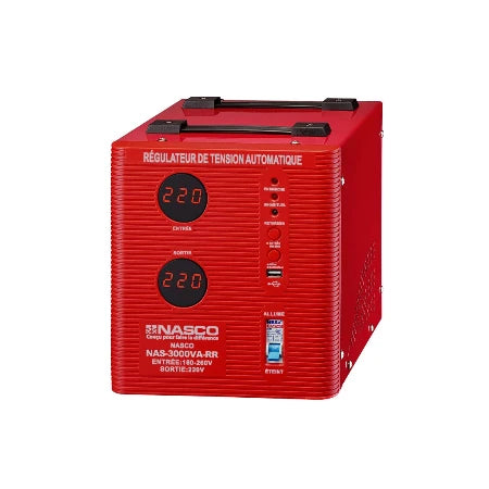 NASCO STABILISATEUR AUTOMATIQUE 3000VA COMPTEUR DIGITAL - NAS-3000VA-RR