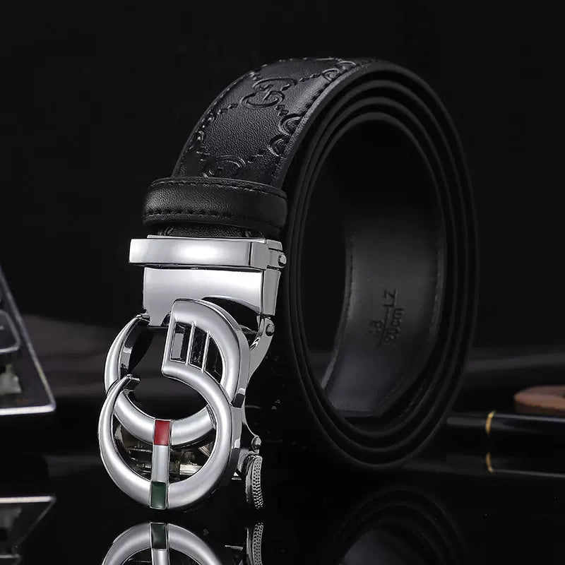 Importé - Ceinture Homme Décontractée A Boucle Automatique 100% En Cuir