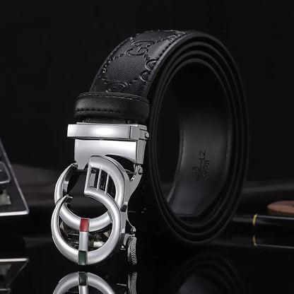 Importé - Ceinture Homme Décontractée A Boucle Automatique 100% En Cuir