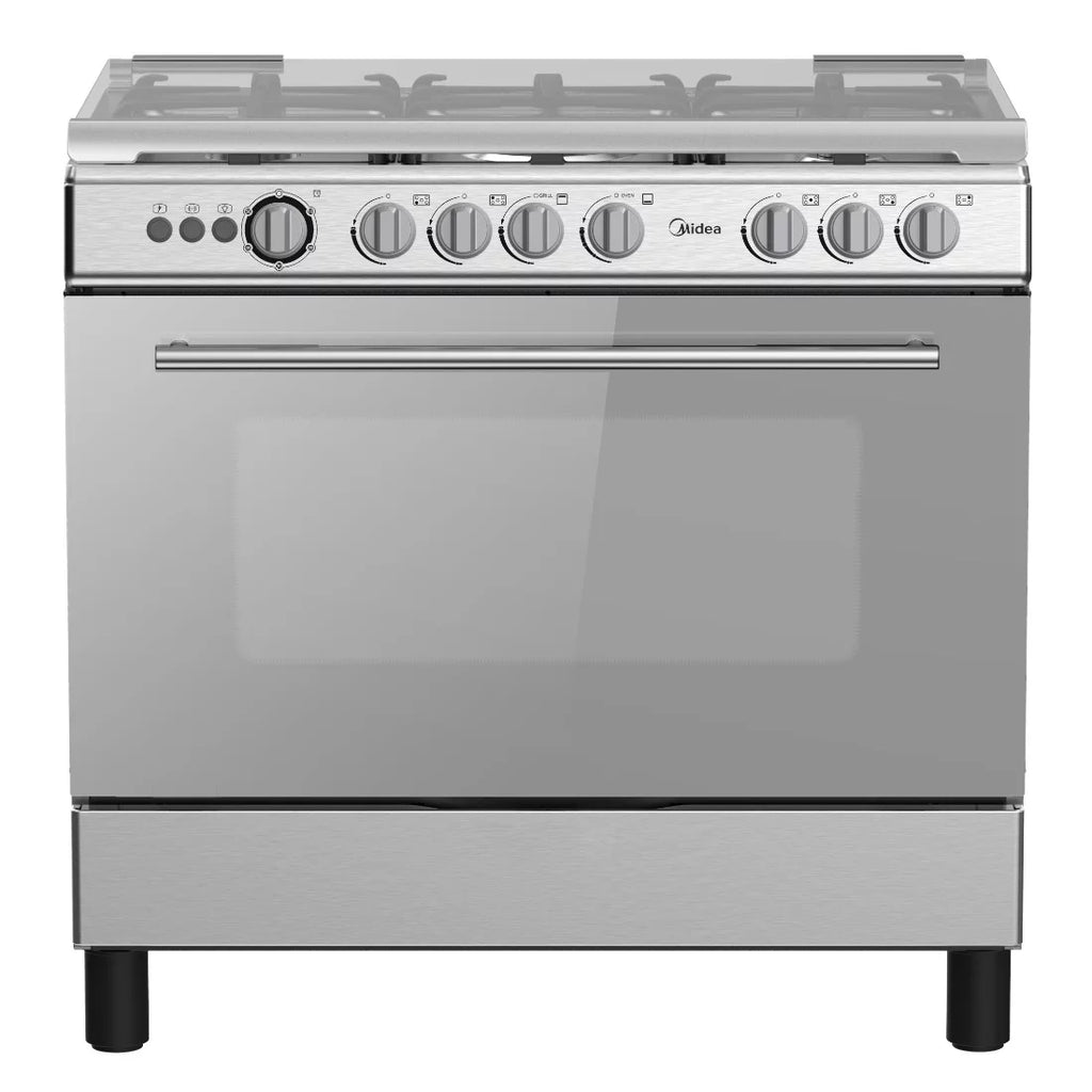 MIDEA GAZINIERE 5 FEUX INOX - ALLUM AUTO - ROTISSERIE - 36LMG5G027-C