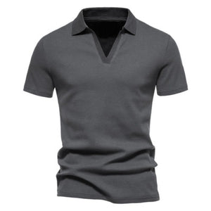Importé - T-Shirt Polo Coton Hommes Décontractés Col V