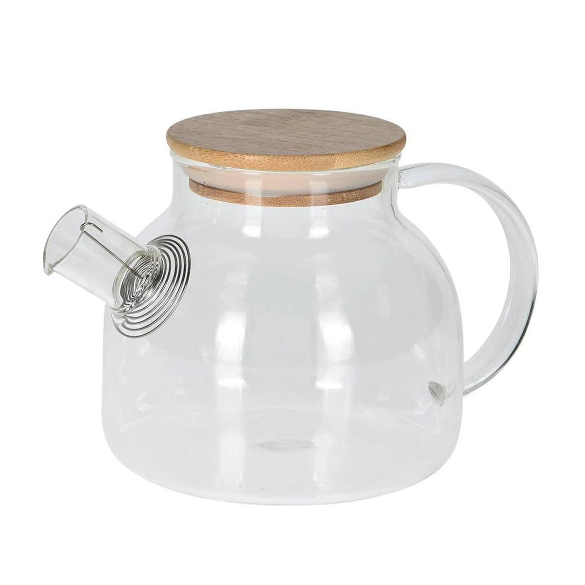Theiere-1L-Verre+Filtre Couvercle en Bambou