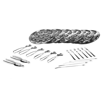 Service a Escargots-18pcs-en Inox pour 6 Personnes