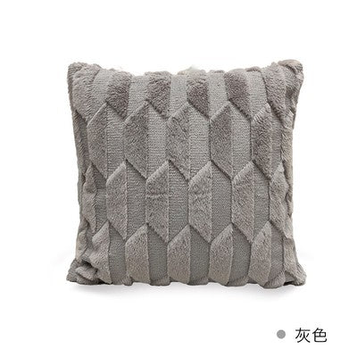Importé - Paire De Taie D'oreiller A carreaux En Velours