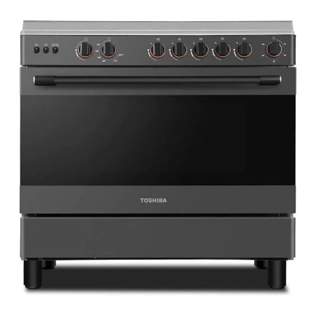 TOSHIBA GAZINIERE 5 FEUX GRIS-NOIR ALLUMAGE AUTO - TBA-36LMG5G089KS