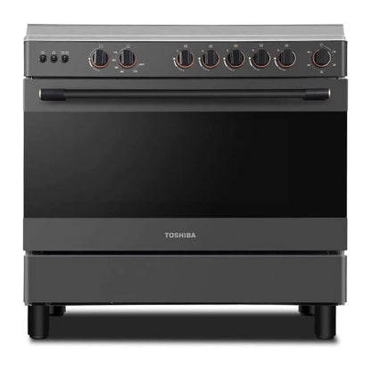 TOSHIBA GAZINIERE 5 FEUX GRIS-NOIR ALLUMAGE AUTO - TBA-36LMG5G089KS