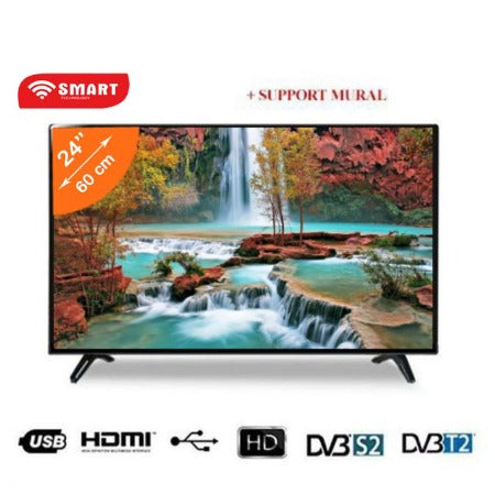 SMART TECHNOLOGY TV LED HD - 24"-SLIM TV - Analogique - STT-2411A - Noir