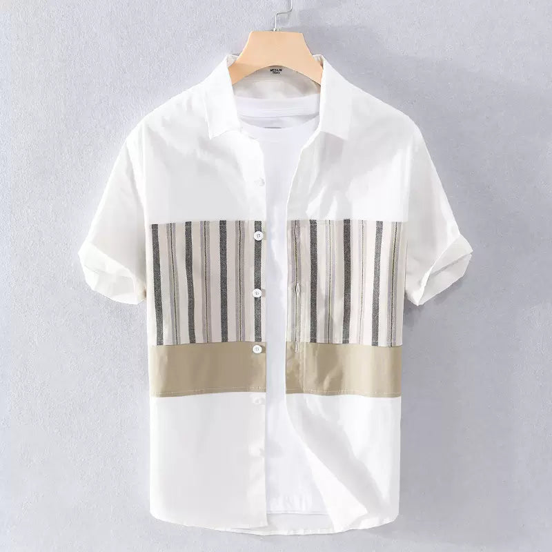 Importé - Chemise Homme Tendance À Manches Courtes 100% Coton