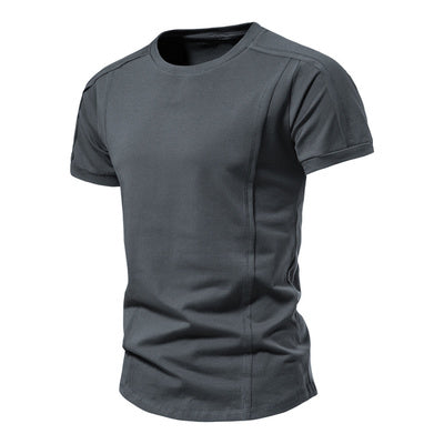 Importé - T-Shirt Hommes Décontractés Col Rond Manches Courtes Style Américain