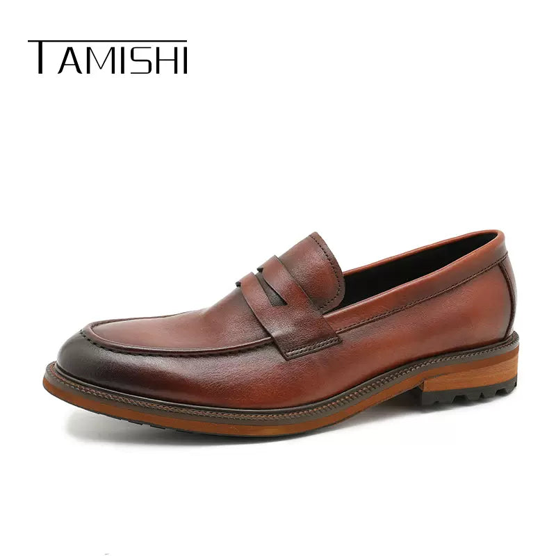 Importé - Chaussure Homme Mocassin Britannique Cuir Large Semelle