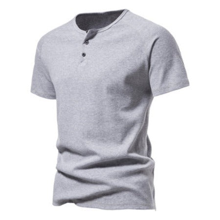 Importé - T-Shirt Hommes Décontractés Col V Manches Courtes Style Européen