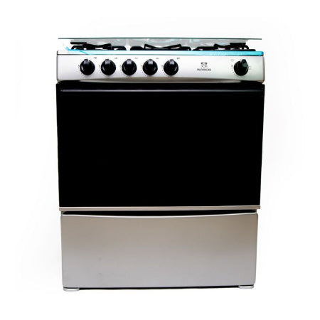 NASCO GAZINIERE 5 FEUX - 80x60 - INOX-NOIR SANS COUVERTURE VITRÉE - NASGC-80X60-CTZ