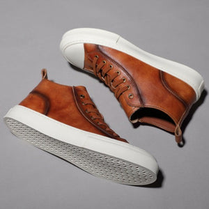 Importé - Chaussure Homme Sport Montantes Vintage Cuir Véritable