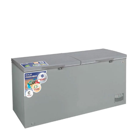 NASCO CONGELATEUR HORIZONTAL - DARK SILVER - 2 PORTES - 2 PANIERS - 725Lt Net - 220-240V- NAS-900FL-DD-DS