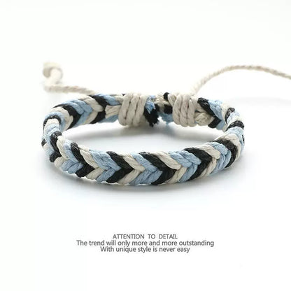Importé - Bracelet Homme En Lin Tissées Et Nœuds Tendance