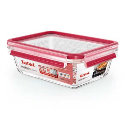 BOITE DE CONSERVATION EN VERRE TEFAL-1,3L-MASTER SEAL RECT-ROUGE