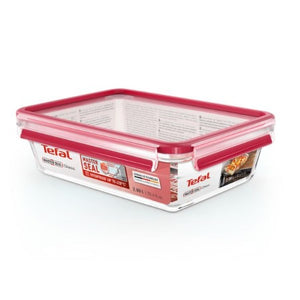 BOITE DE CONSERVATION EN VERRE TEFAL-2L-MASTER SEAL RECT ROUGE