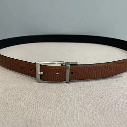 Importé - Ceinture Homme en Cuir Véritable Marron, Boucle Ardillon 2,8 cm, Qualité Export Europe