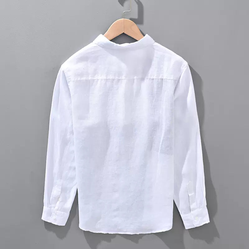 Importé - Chemise Homme Pur Lin Décontractée Manche Longue
