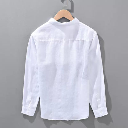Importé - Chemise Homme Pur Lin Décontractée Manche Longue