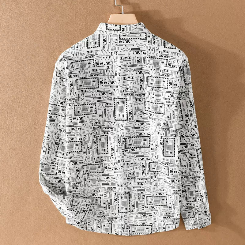 Importé - Chemise Homme Pur Coton Ethnique Manches Longues