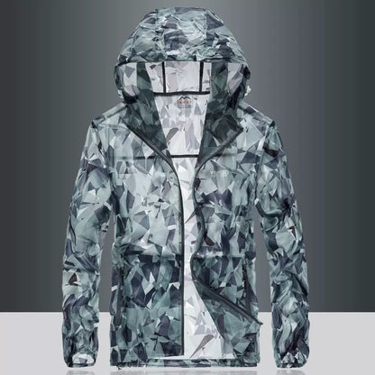 Importé - Pull Sport Homme Protection Solaire Ultra-Mince En Soie A Capuche