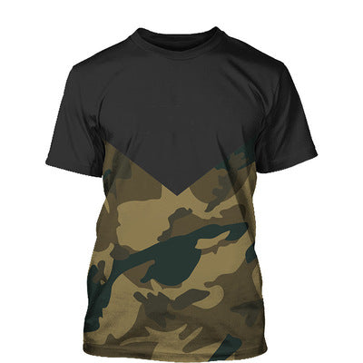 Importé - T-Shirt Camouflage Hommes Décontractés Manches Courtes En Coton
