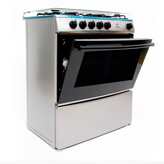 NASCO GAZINIERE 5 FEUX - 80x60 - INOX-NOIR SANS COUVERTURE VITRÉE - NASGC-80X60-CTZ