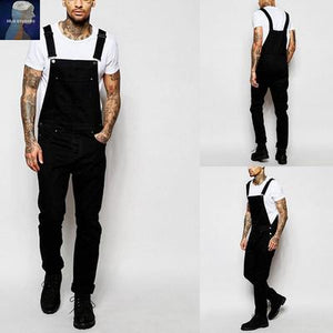 Importé - Salopette Homme Tendance En Jean - Noir