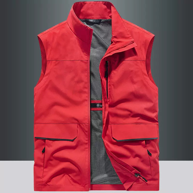 Importé - Chemise Pull Homme Style Gilet Multi-Poches Sans Manches