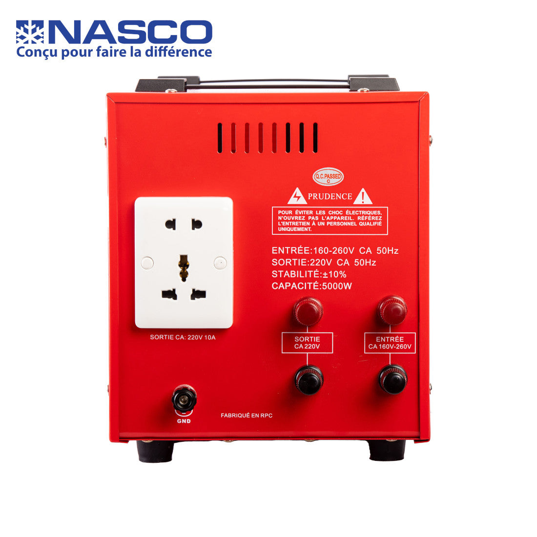 NASCO STABILISATEUR AUTOMATIQUE 3000VA COMPTEUR DIGITAL - NAS-5000VA-RR