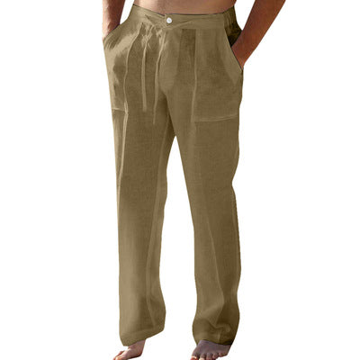 Importé - Pantalon Homme Décontracté Style Rétro En Lin