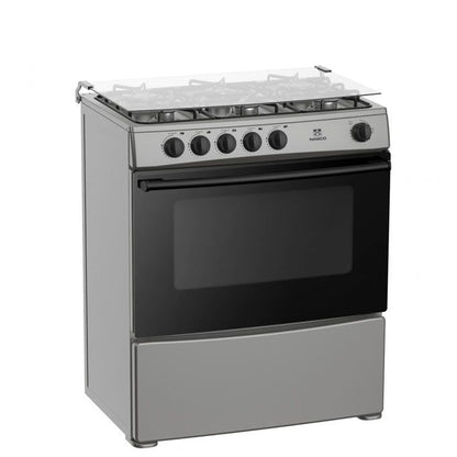 NASCO GAZINIERE 5 FEUX - 80x60 - INOX-NOIR SANS COUVERTURE VITRÉE - NASGC-80X60-CTZ