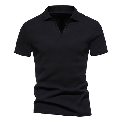 Importé - T-Shirt Polo Coton Hommes Décontractés Col V