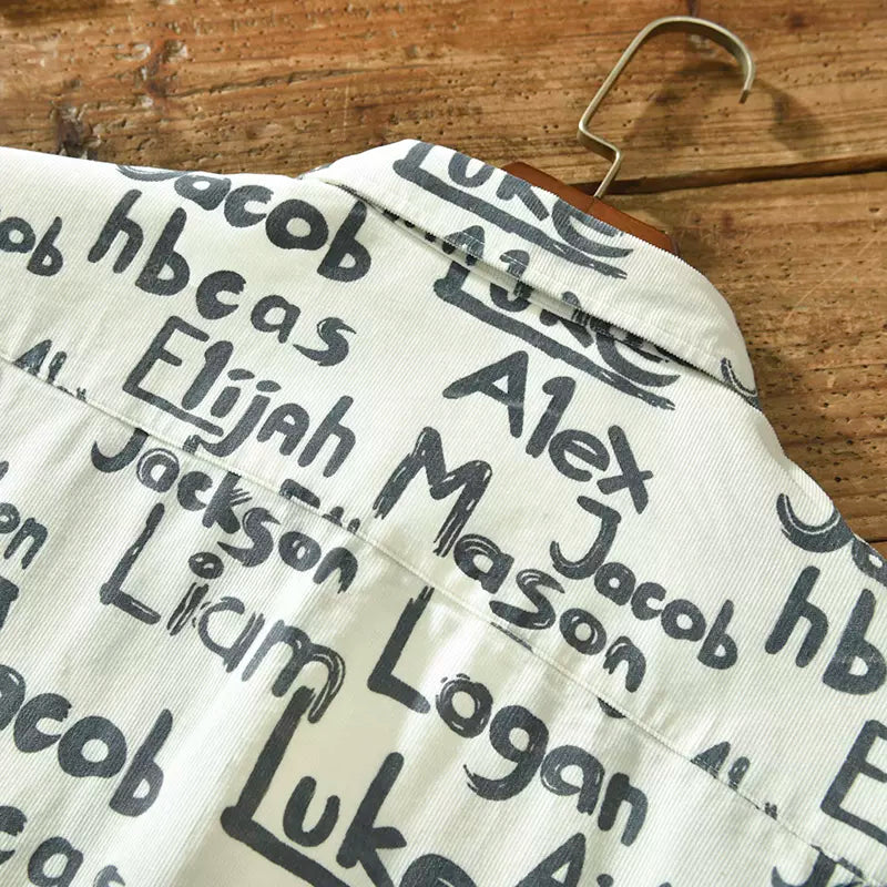 Importé - Chemise Homme Pur Coton Imprimé Manches Longues