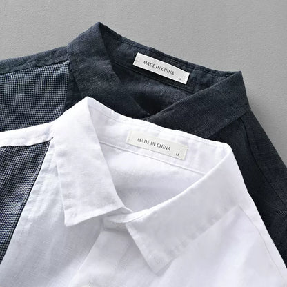 Importé - Chemise Homme Pur Lin Décontractée Manche Longue