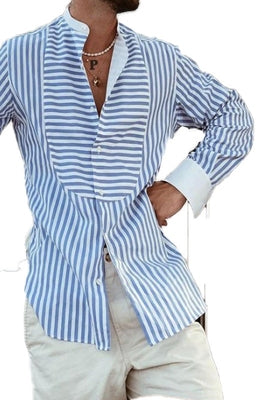 Importé - Chemise Homme Ample Style Cardigan A Manches Longues