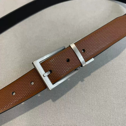 Importé - Ceinture Homme en Cuir Véritable Marron, Boucle Ardillon 2,8 cm, Qualité Export Europe