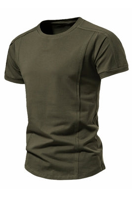 Importé - T-Shirt Hommes Décontractés Col Rond Manches Courtes Style Américain