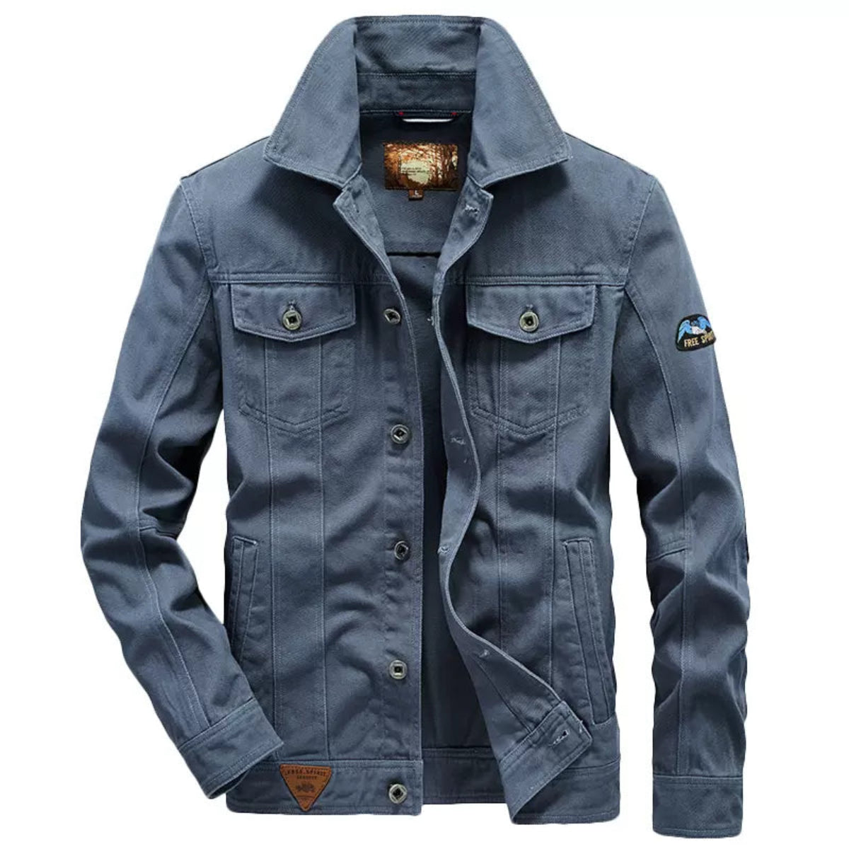 Importé - Jacket Pur Coton Jean Slim Homme Manches Longues