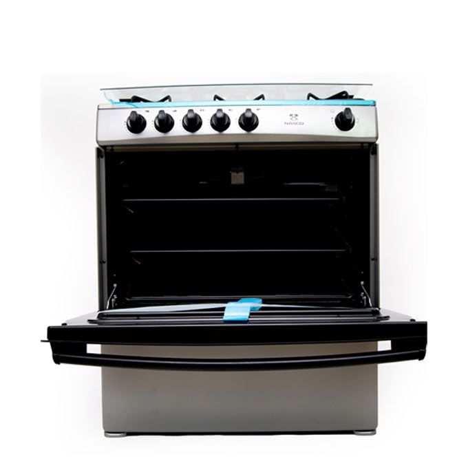 NASCO GAZINIERE 5 FEUX - 80x60 - INOX-NOIR SANS COUVERTURE VITRÉE - NASGC-80X60-CTZ